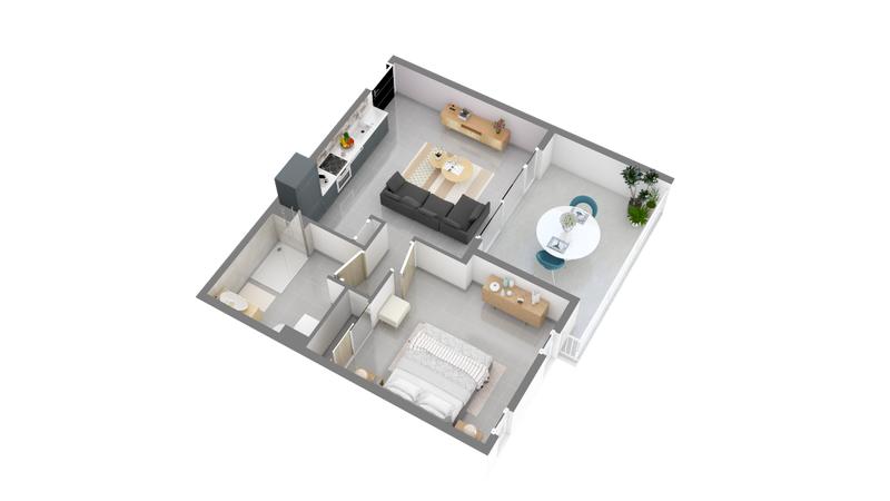 Appartement - 45 m² - 2 pièces