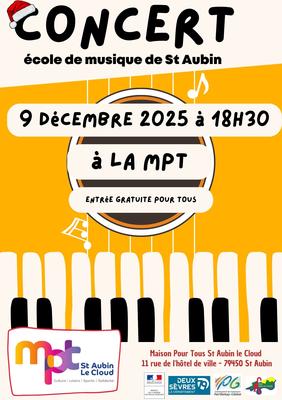 Concert école de musique à St Aubin le Cloud