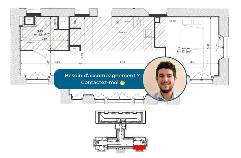Appartement - 62 m² - 3 pièces