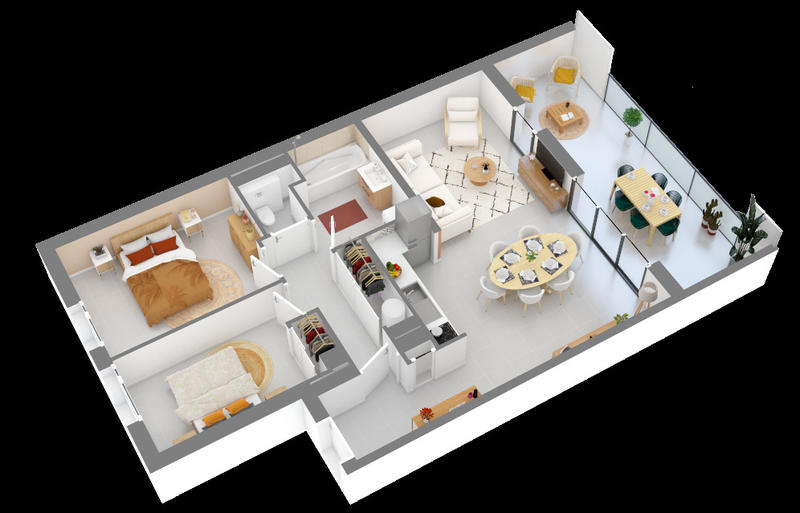 Appartement - 61 à 103 m² - 3 pièces