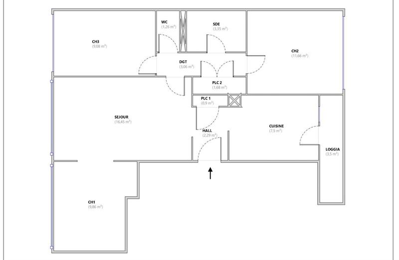 Appartement - 67 m² - 4 pièces