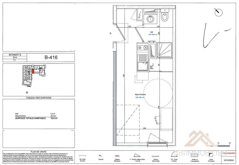 Appartement - 20 m² - 1 pièce