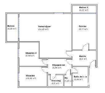 Appartement - 71 m² - 3 pièces