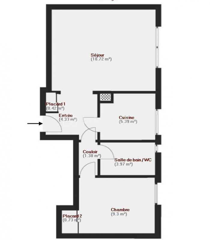 Appartement - 44 m² - 2 pièces