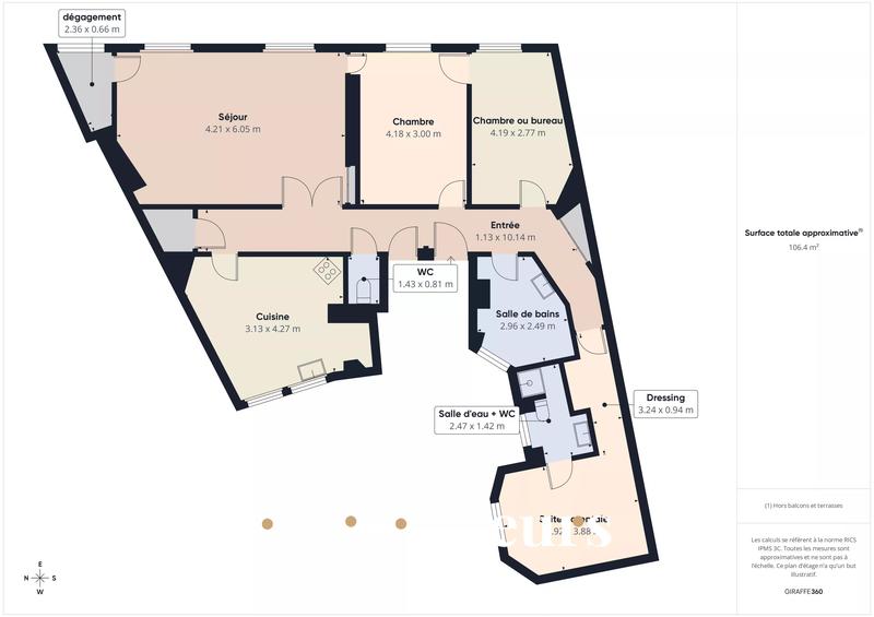 Appartement - 105 m² - 5 pièces