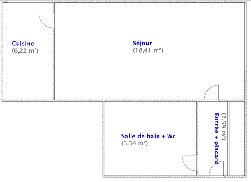 Appartement - 30 m² - 1 pièce