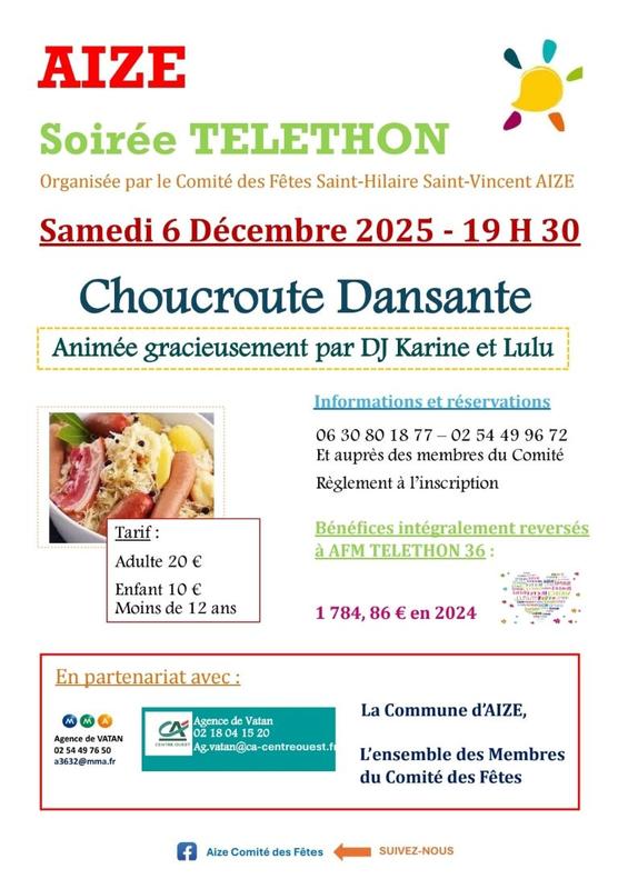 Choucroute dansante au profit du Téléthon