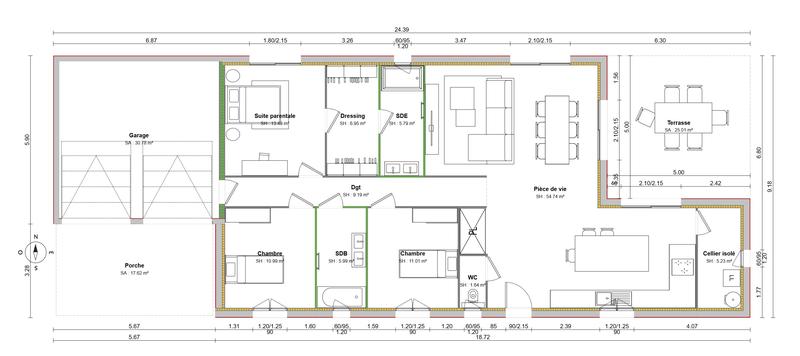 Maison - 83 m² - 4 pièces