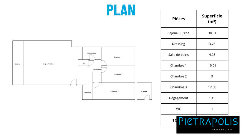 Appartement - 81 m² - 4 pièces