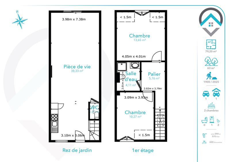 Maison - 79 m² - 4 pièces
