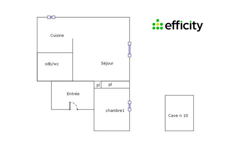 Appartement - 48 m² - 2 pièces