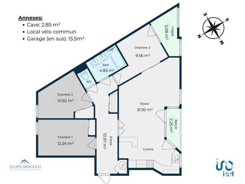 Appartement - 82 m² - 4 pièces