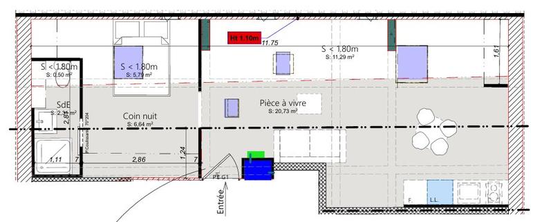 Appartement - 29 m² - 2 pièces