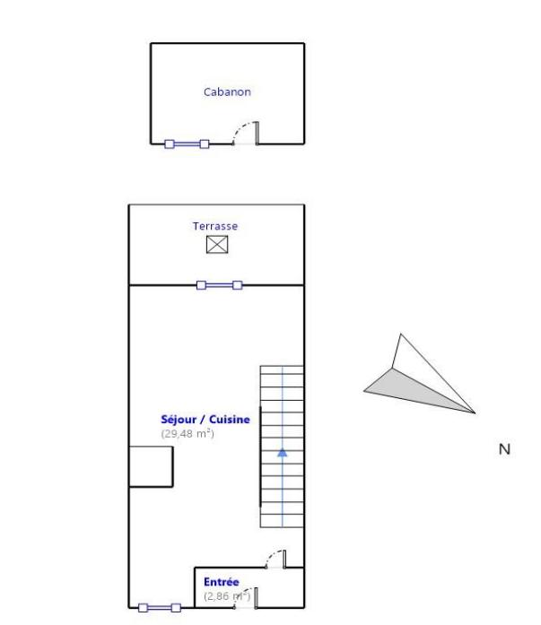 Maison - 64 m² - 3 pièces
