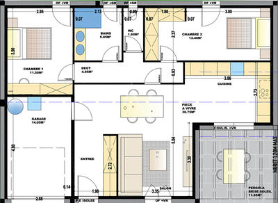 Maison - 75 m² - 3 pièces