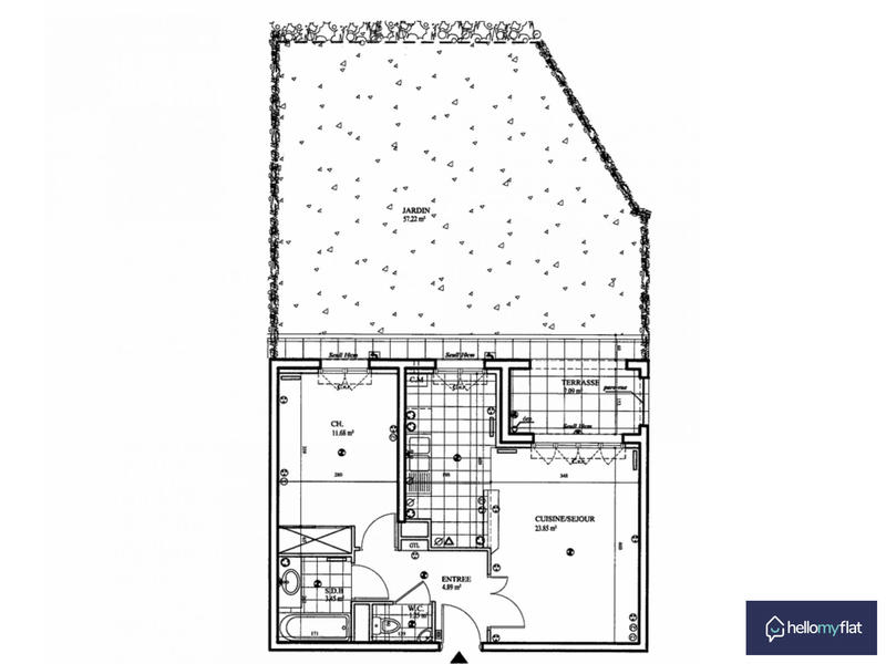 Appartement - 45 m² - 2 pièces