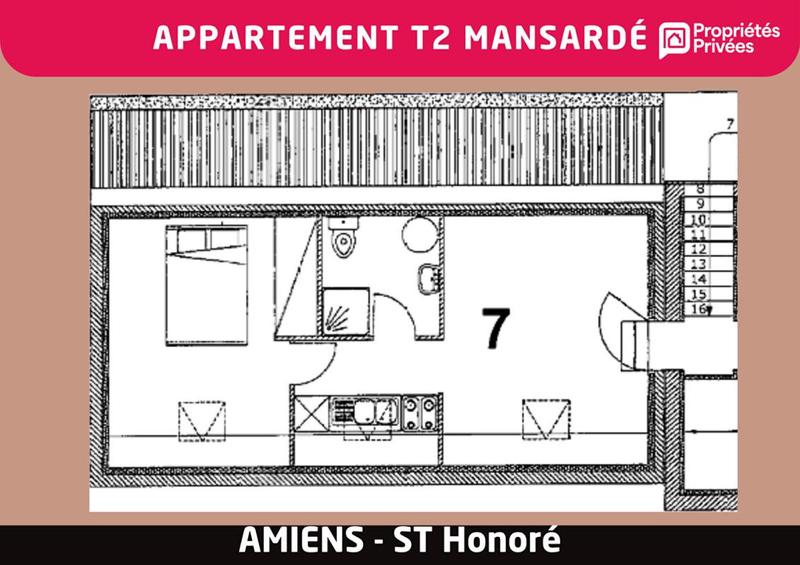 Appartement - 21 m² - 2 pièces