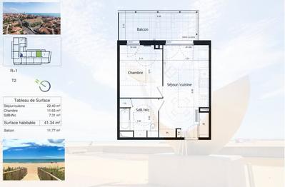 Appartement - 41 m² - 2 pièces