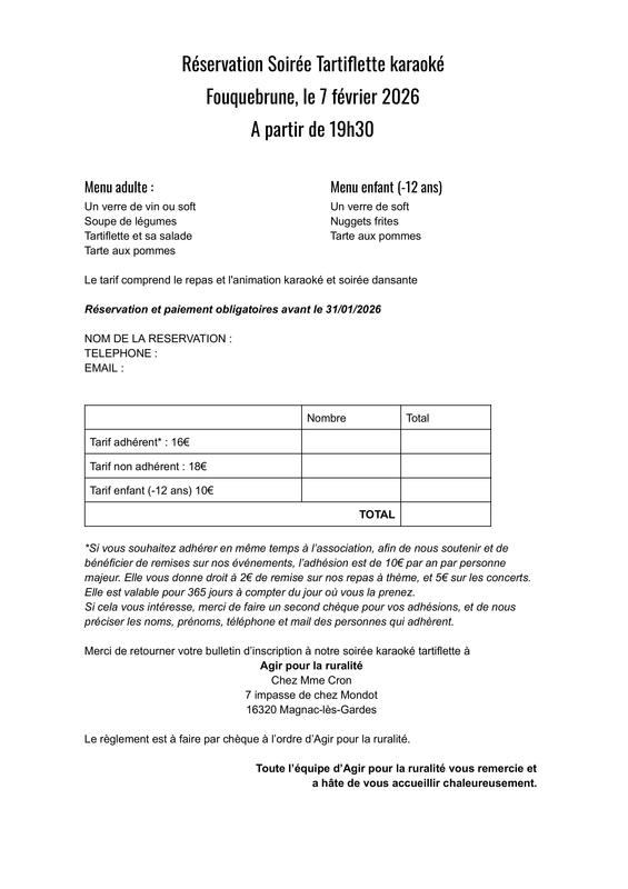 Soirée tartiflette karaoké
