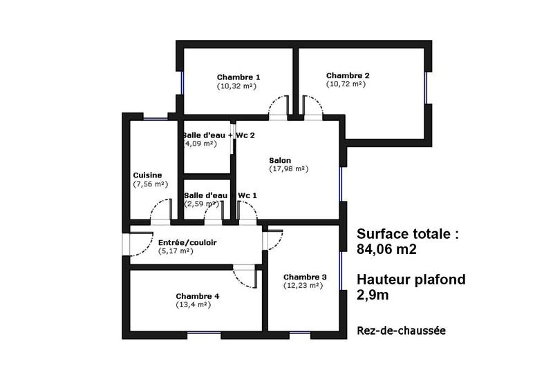 Appartement - 84 m² - 5 pièces