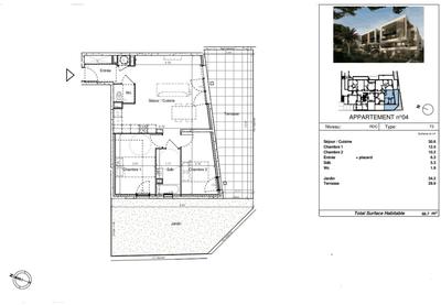 Appartement - 66 m² - 3 pièces