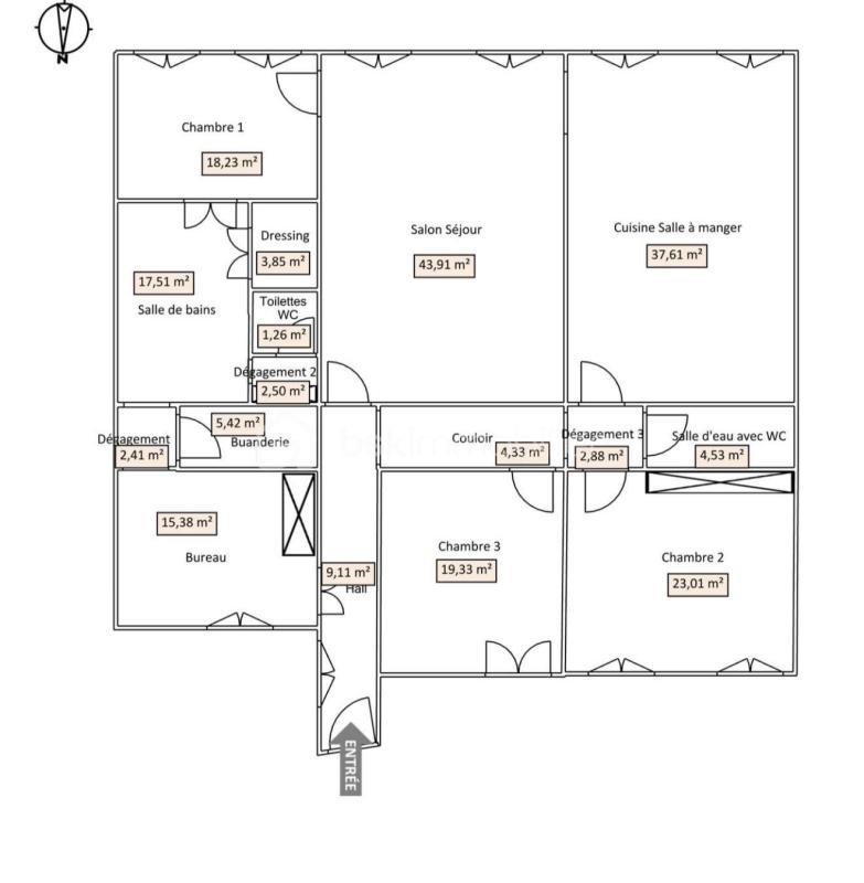 Appartement - 211 m² - 5 pièces