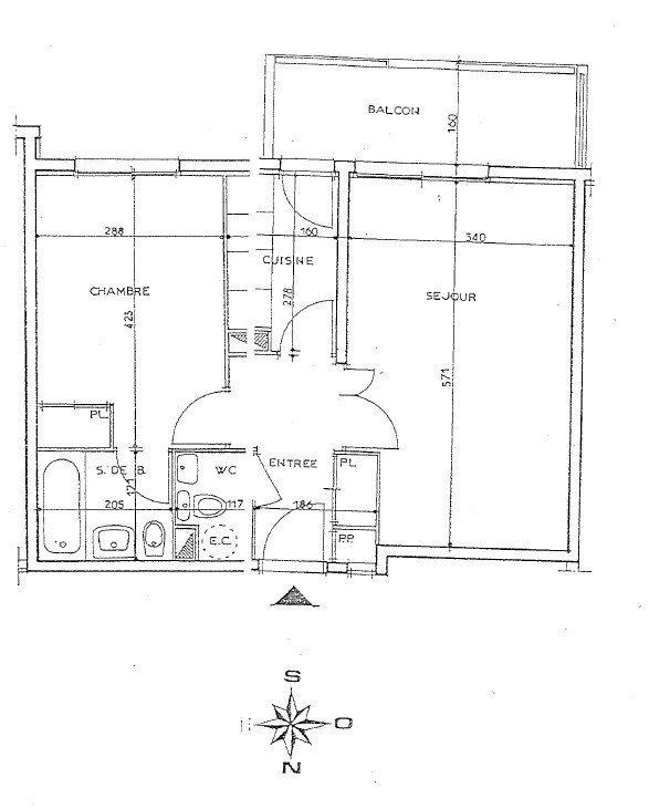 Appartement - 45 m² - 2 pièces