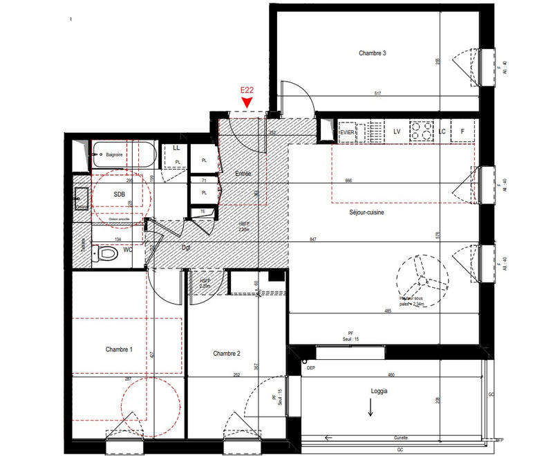 Appartement - 82 m² - 4 pièces