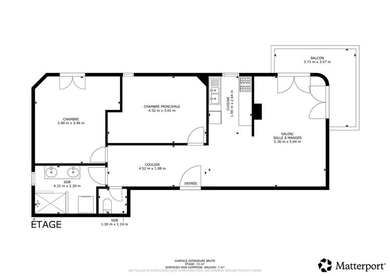 Appartement - 69 m² - 3 pièces