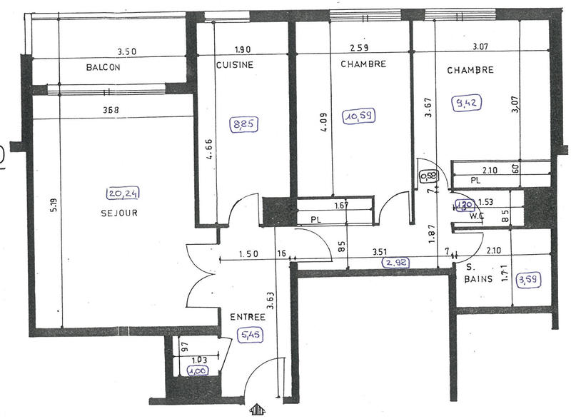 Appartement - 67 m² - 3 pièces
