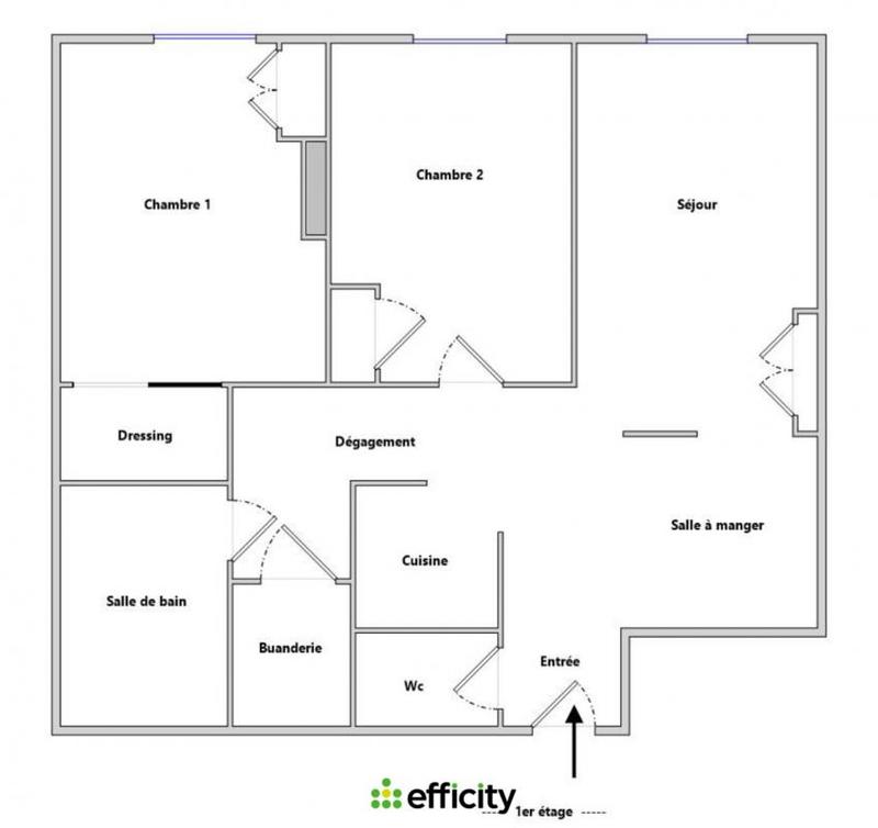 Appartement - 61 m² - 3 pièces