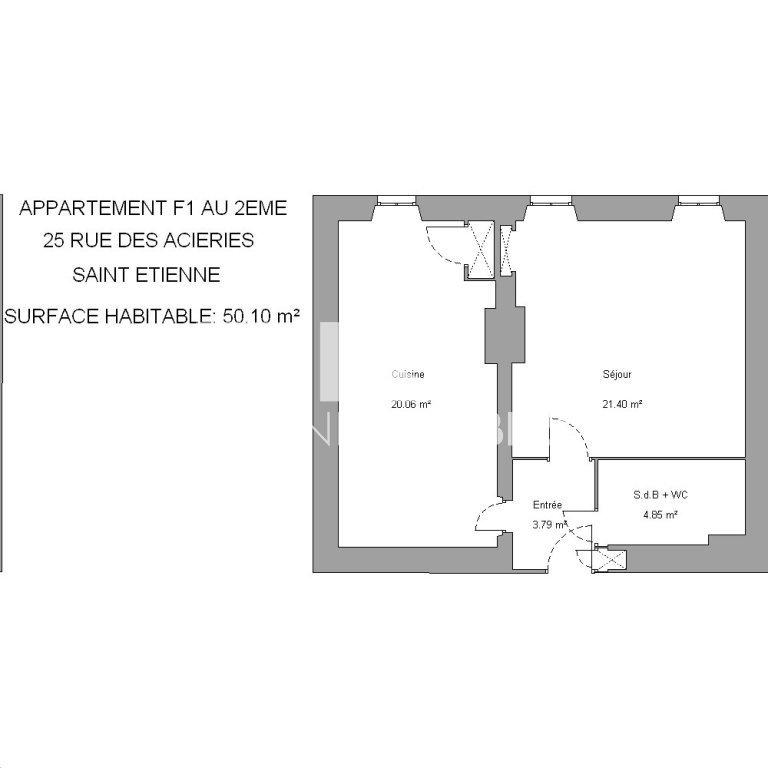 Appartement - 46 m² - 2 pièces