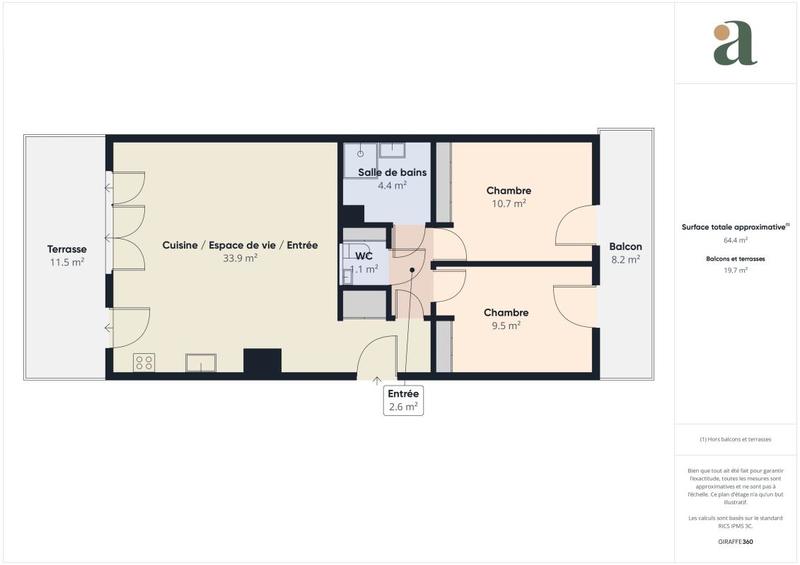 Appartement - 66 m² - 3 pièces