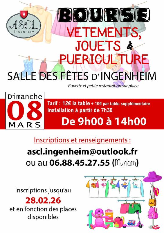 Bourse aux vêtements, jouets et puériculture