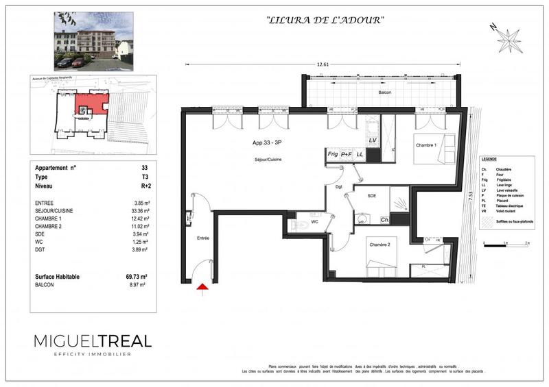 Appartement - 70 m² - 3 pièces