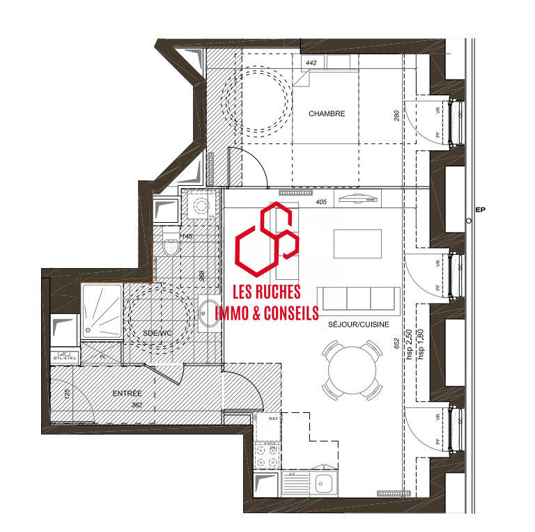 Appartement - 51 m² - 2 pièces