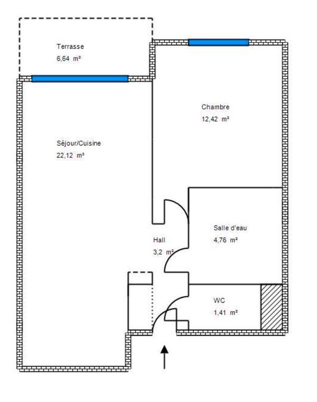 Appartement - 44 m² - 2 pièces