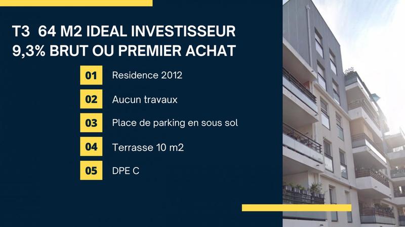 Appartement - 65 m² - 3 pièces