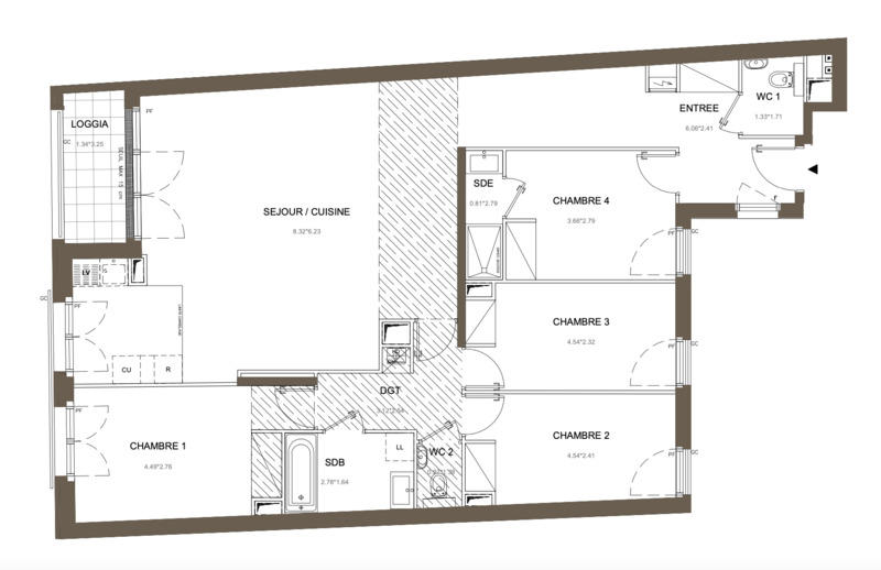 Appartement - 117 m² - 5 pièces