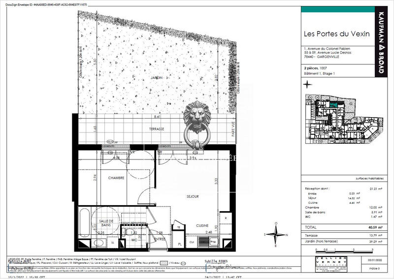 Appartement - 41 m² - 2 pièces