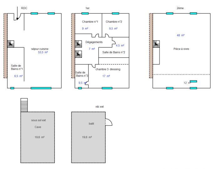 Maison de ville - 164 m² - 5 pièces
