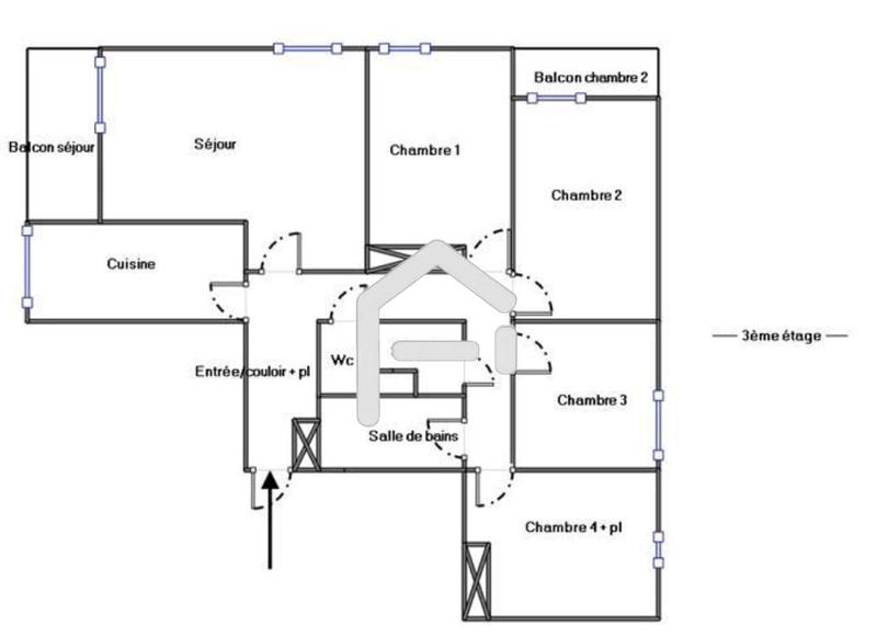 Appartement - 100 m² - 5 pièces