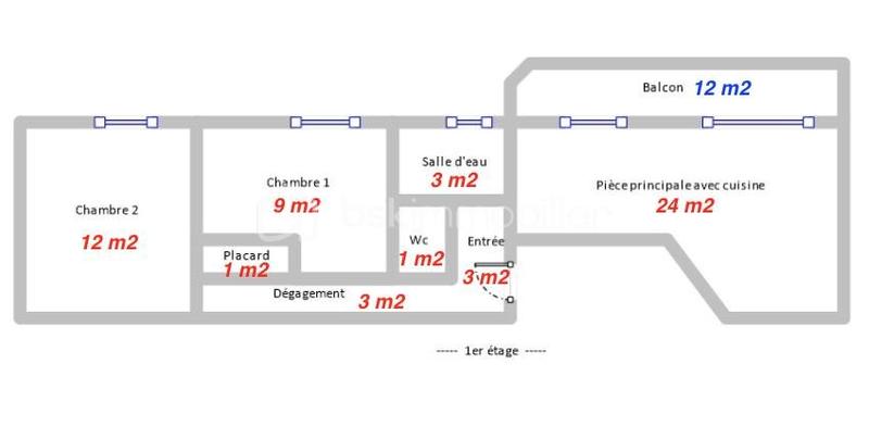 Appartement - 56 m² - 3 pièces