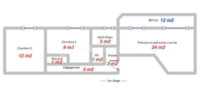 Appartement - 56 m² - 3 pièces