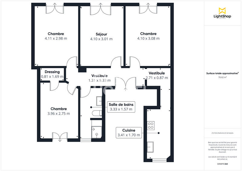 Appartement - 71 m² - 4 pièces