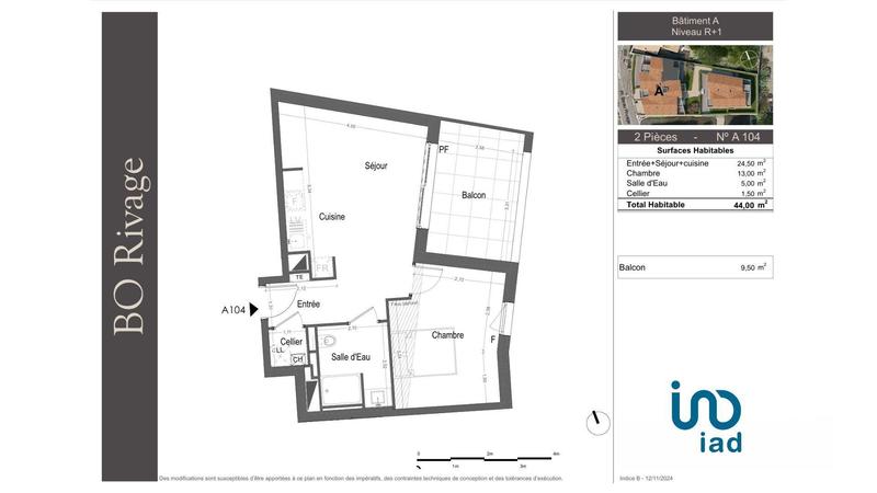 Appartement - 44 m² - 2 pièces
