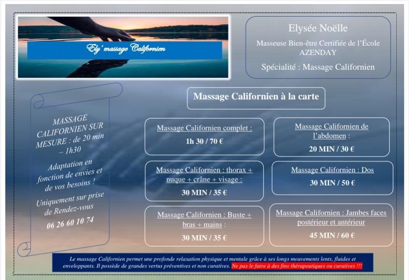 Ely'massage Californien