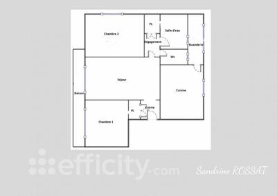 Appartement - 59 m² - 3 pièces