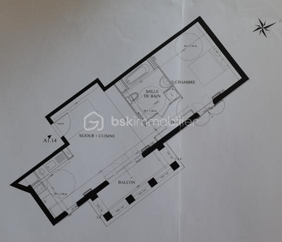 Appartement - 44 m² - 2 pièces