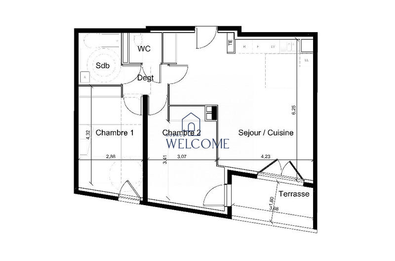 Appartement - 68 m² - 3 pièces